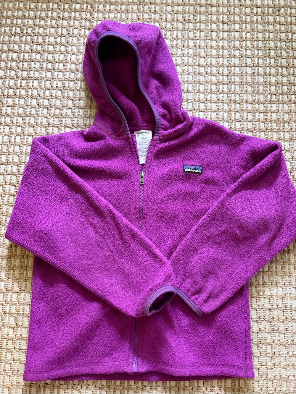 Patagonia Kids Hooded Fleece Jacket — Magenta/Purple